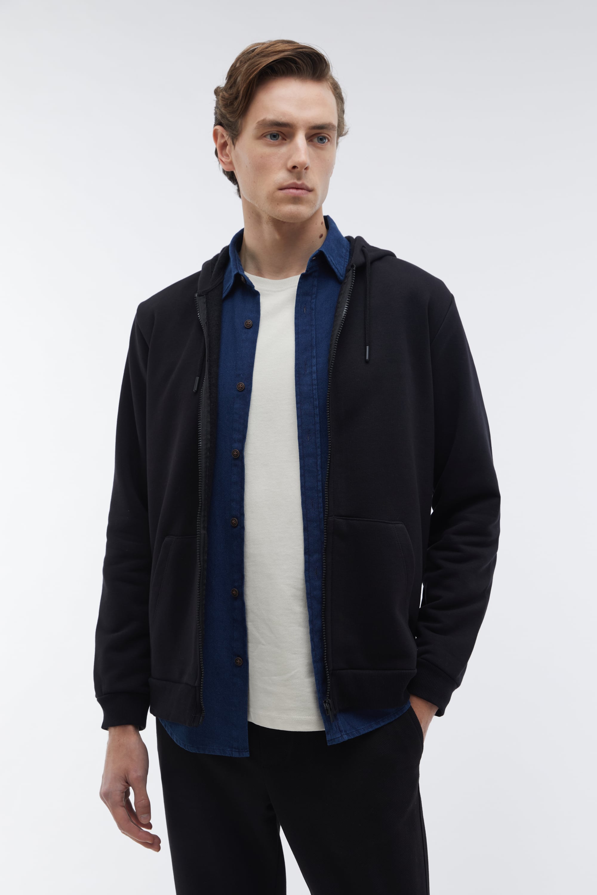 KAPÜŞONLU OVERSIZE FERMUARLI SWEATSHIRT