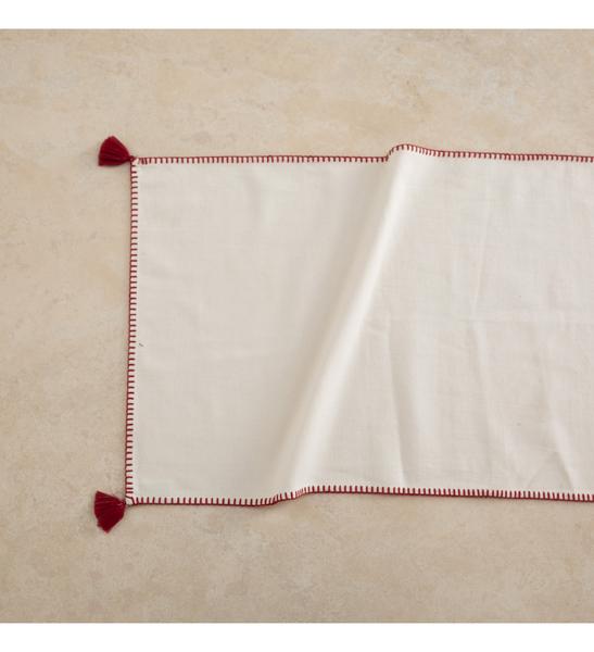 Mudo Home  Oradea Püsküllü Runner Bordo 45X145