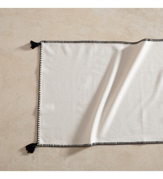 Mudo Home  Oradea Püsküllü Runner Siyah 45X145