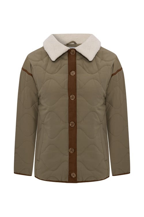  KÜRK YAKA KAPİTONELİ MONT CEKET