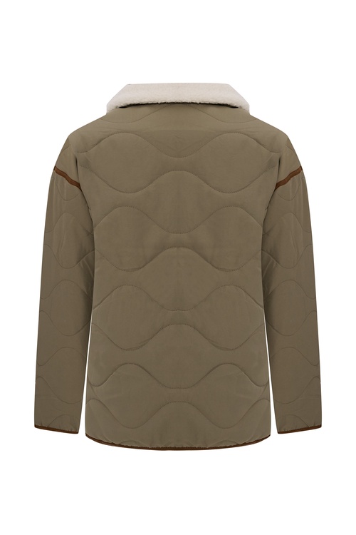  KÜRK YAKA KAPİTONELİ MONT CEKET