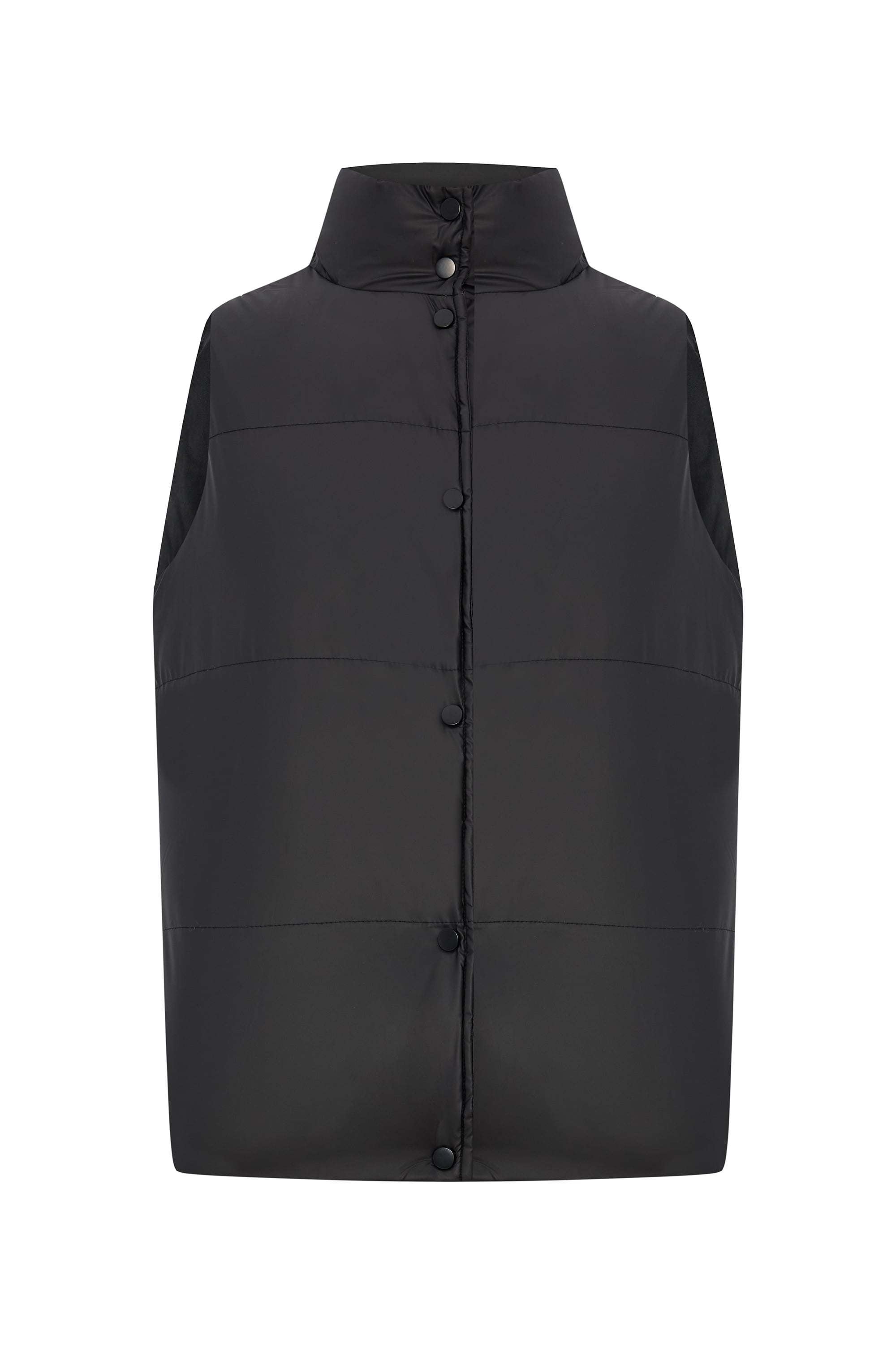 KAPİTONELİ DİK YAKA ŞİŞME YELEK