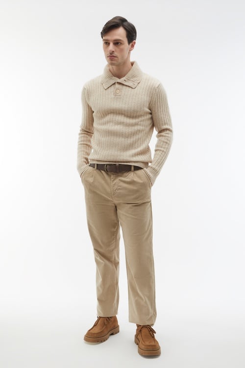  DÜĞMELİ POLO YAKA YÜN KAZAK