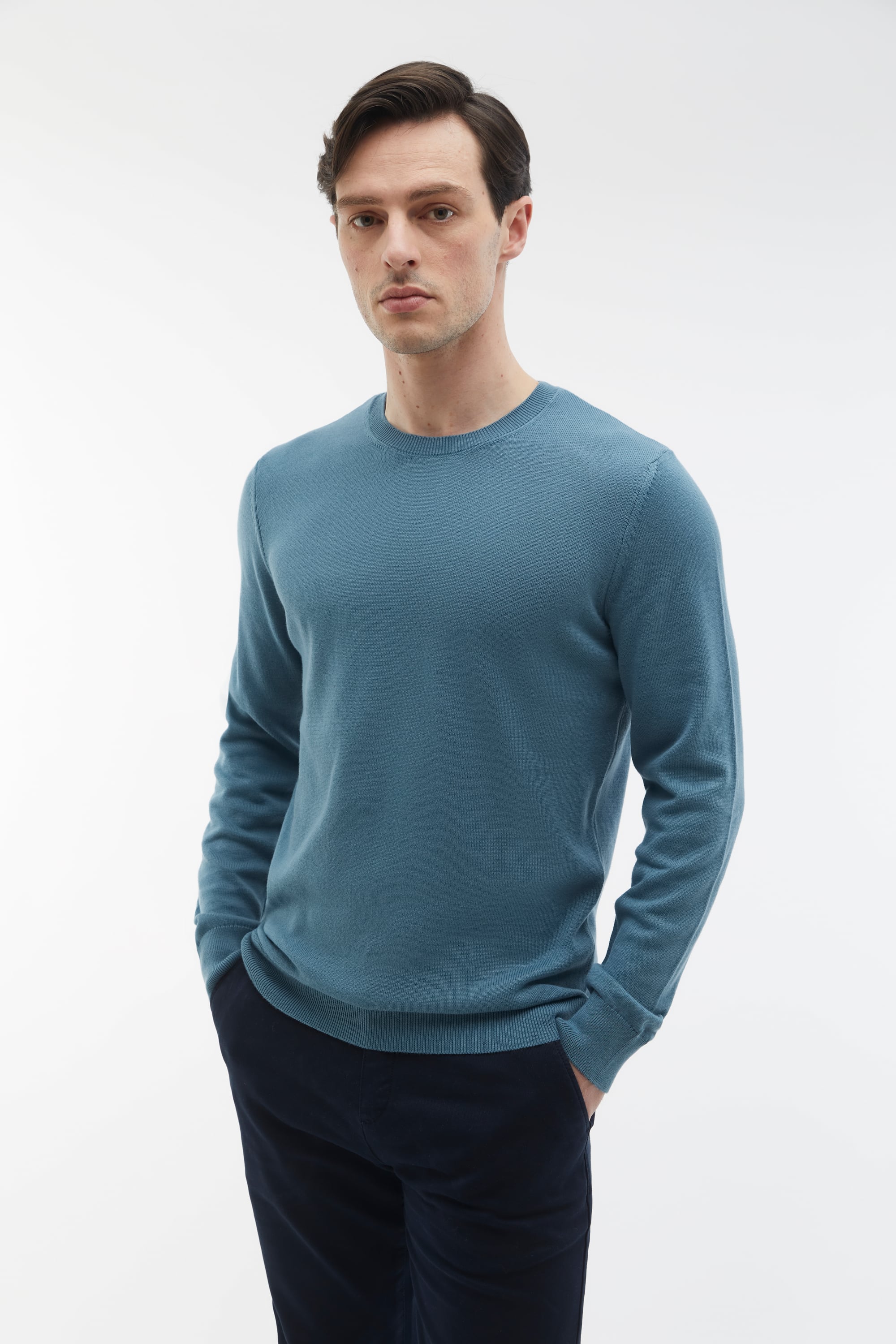 BİSİKLET YAKA UZUN KOLLU KAZAK