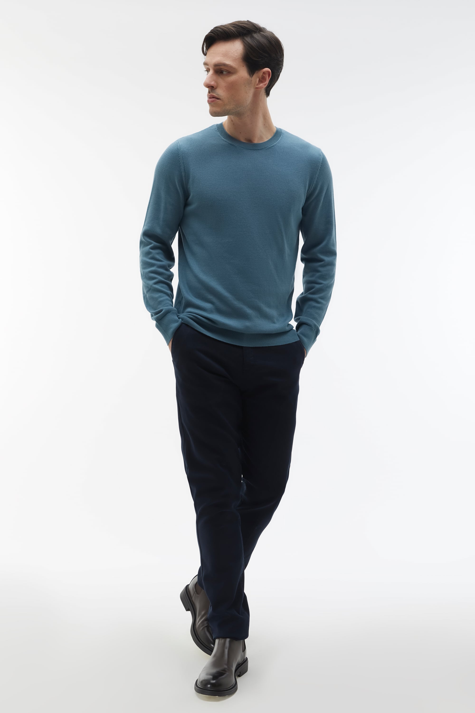 BİSİKLET YAKA UZUN KOLLU KAZAK