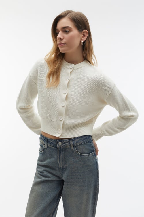 DÜĞMELİ CROP HIRKA