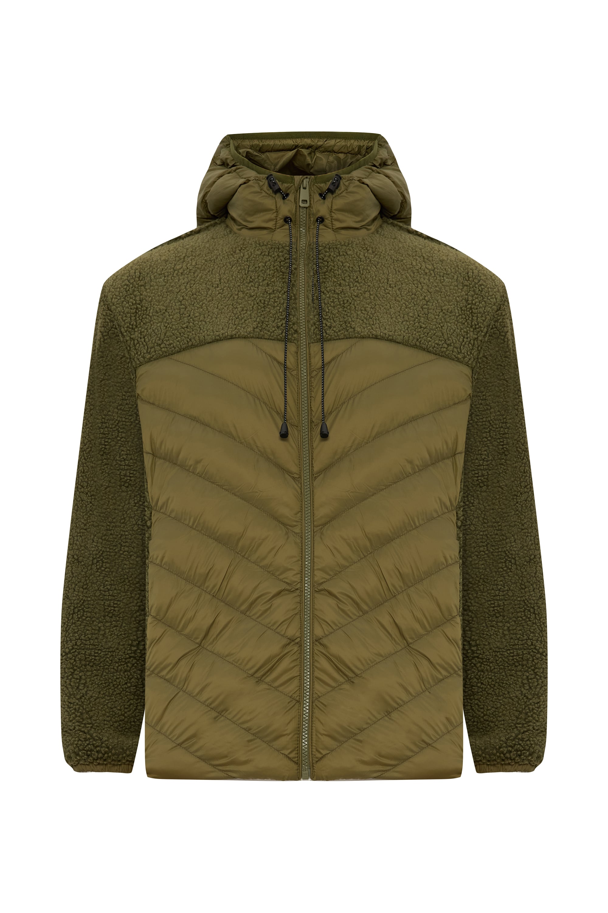 KAPİTONELİ PELÜŞ DETAYLI KAPÜŞONLU MONT