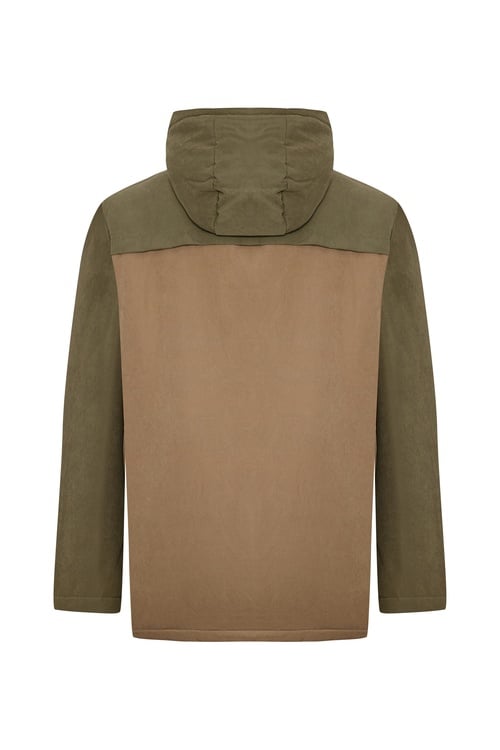 RENK BLOKLU KAPÜŞONLU MONT