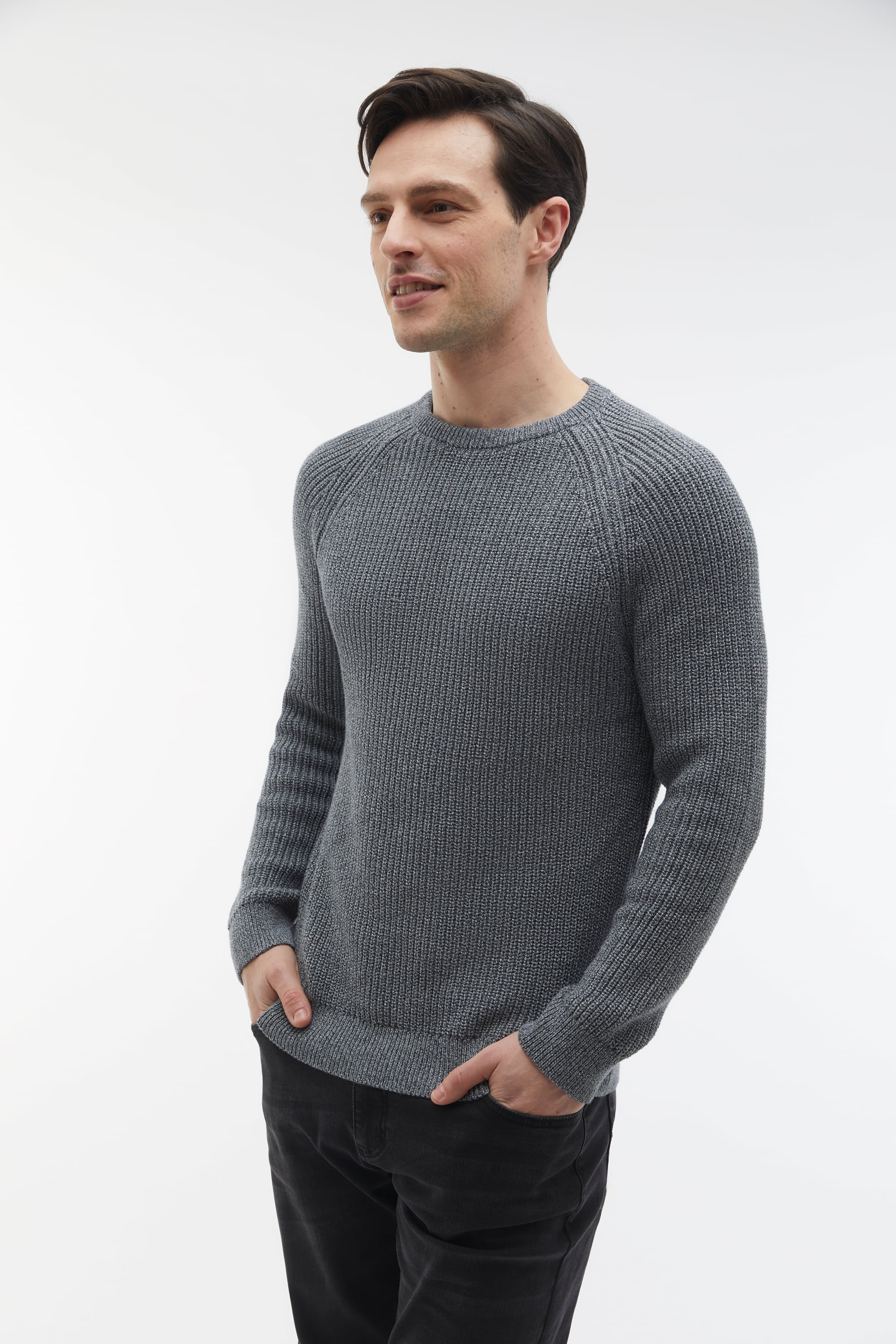 MELANJLI BİSİKLET YAKA KAZAK