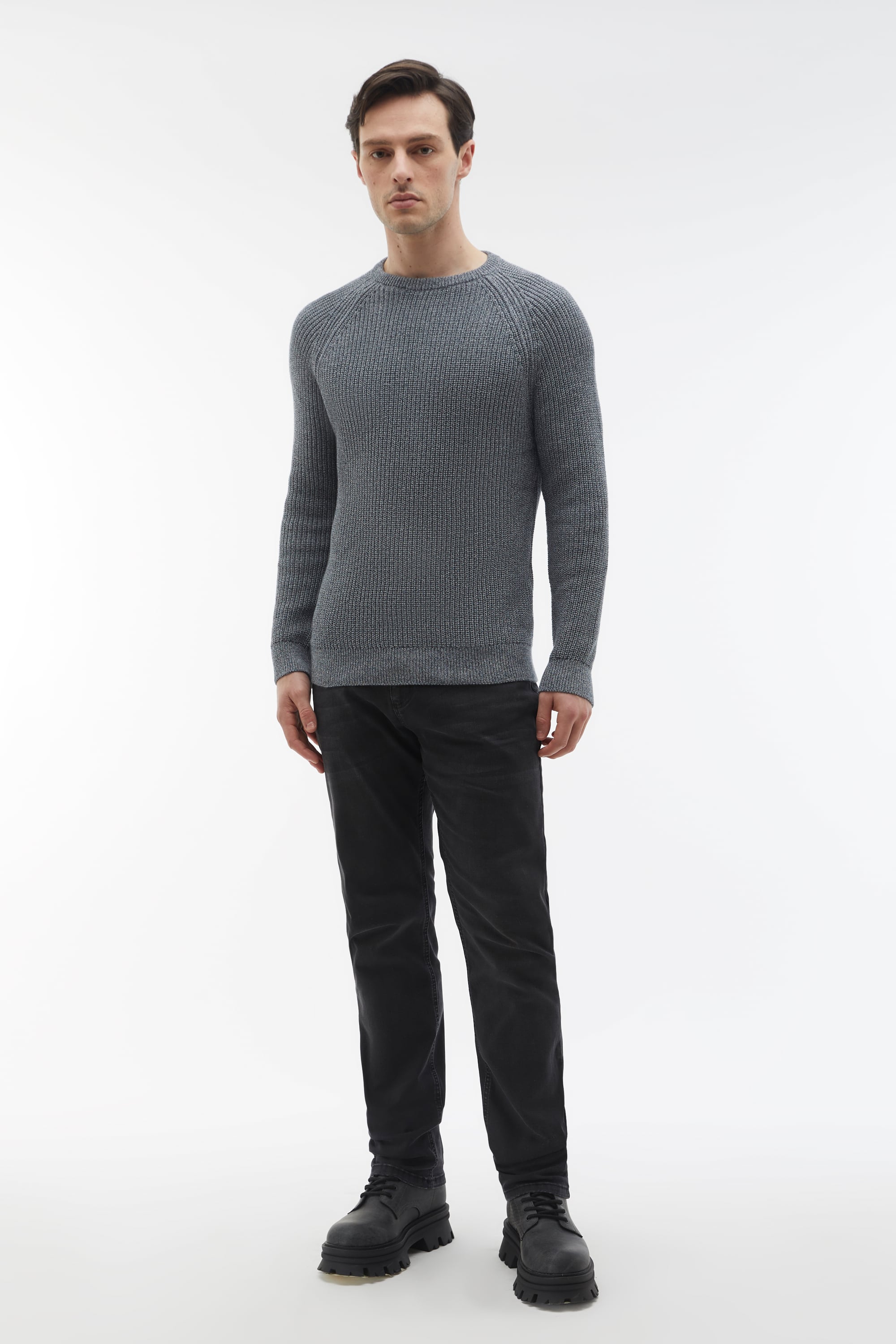 MELANJLI BİSİKLET YAKA KAZAK