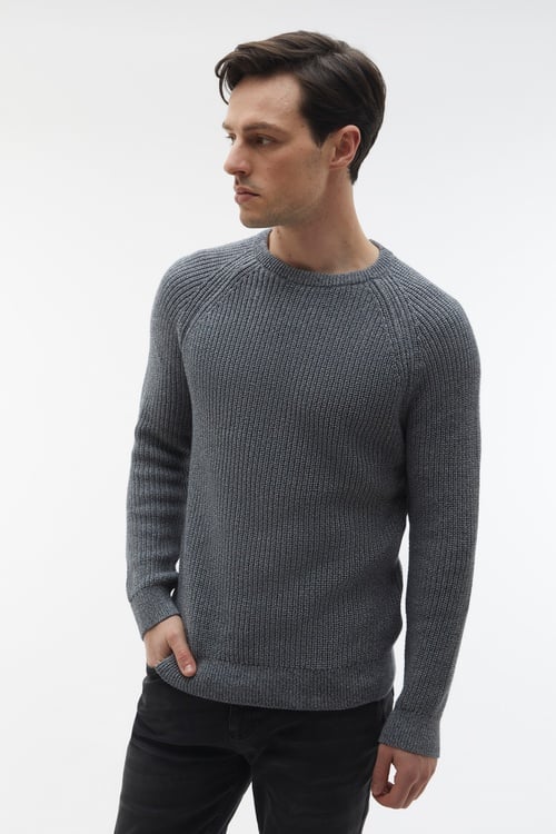  MELANJLI BİSİKLET YAKA KAZAK