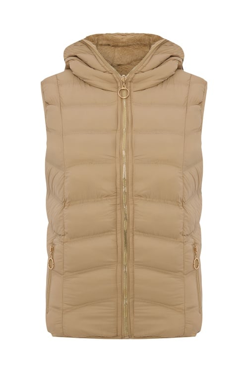 KAPİTONELİ KAPÜŞONLU ŞİŞME YELEK