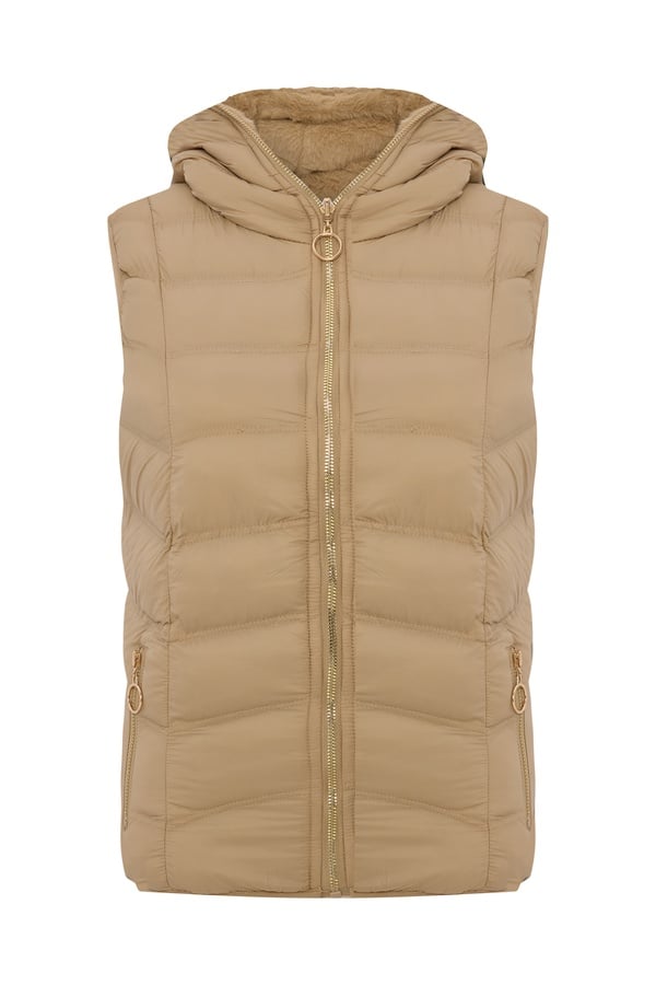 KAPİTONELİ KAPÜŞONLU ŞİŞME YELEK