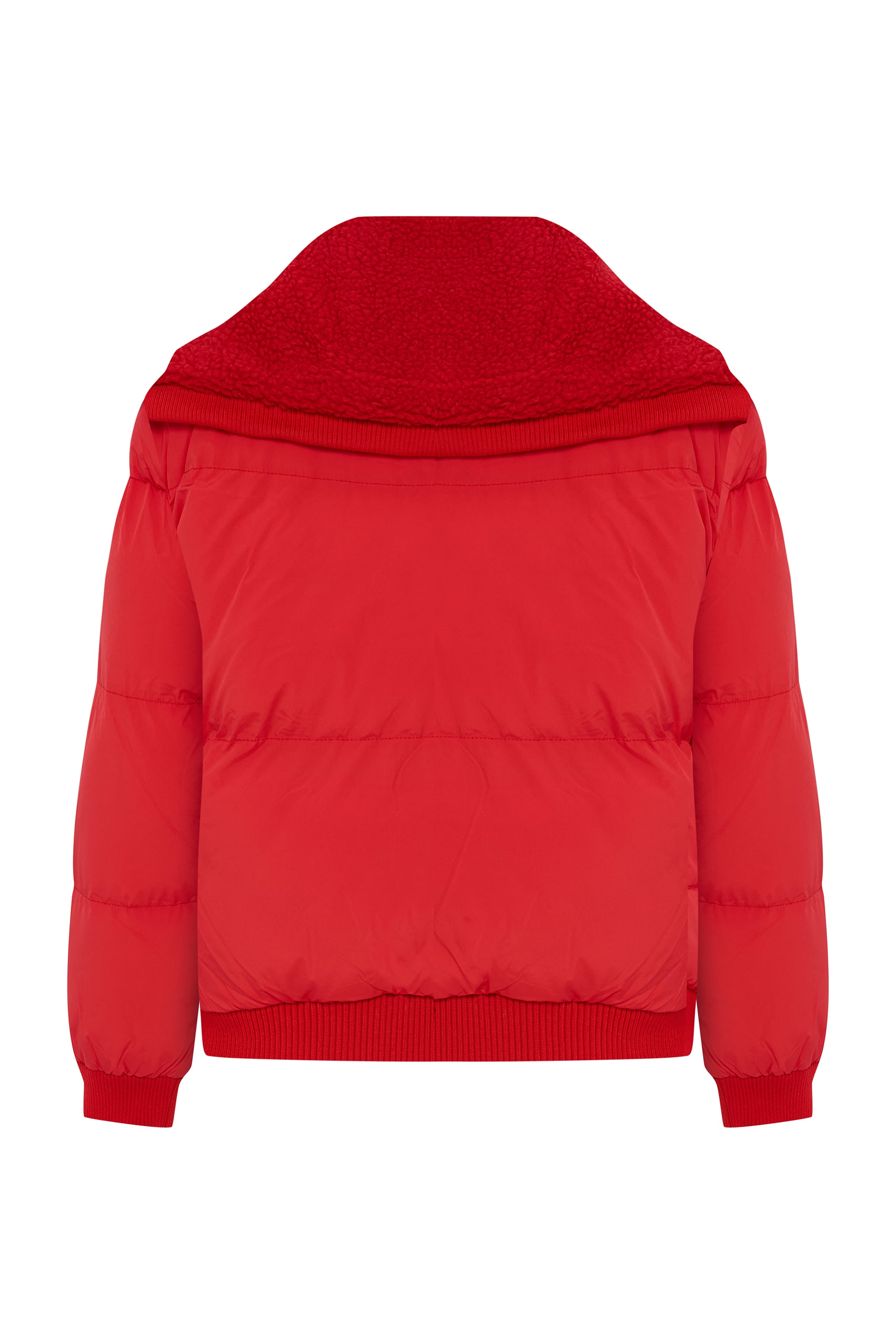 KÜRK YAKALI CROP ŞİŞME MONT