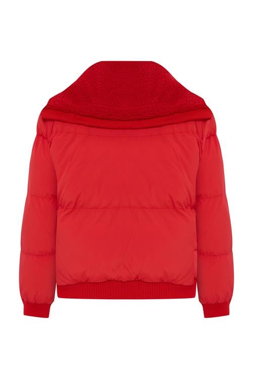  KÜRK YAKALI CROP ŞİŞME MONT