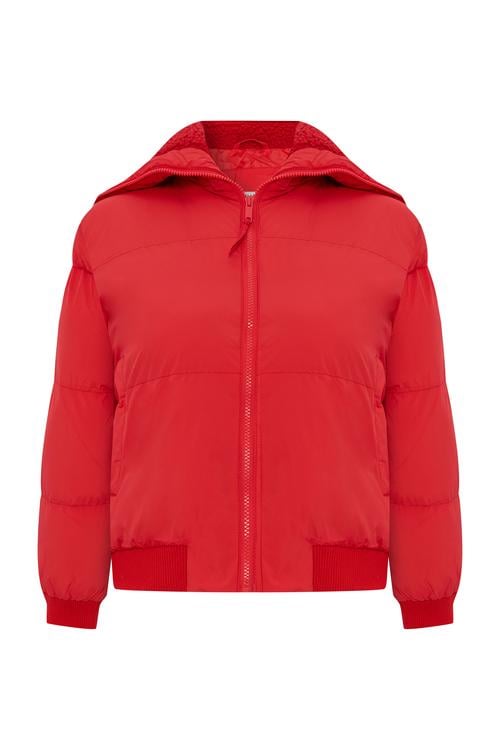  KÜRK YAKALI CROP ŞİŞME MONT