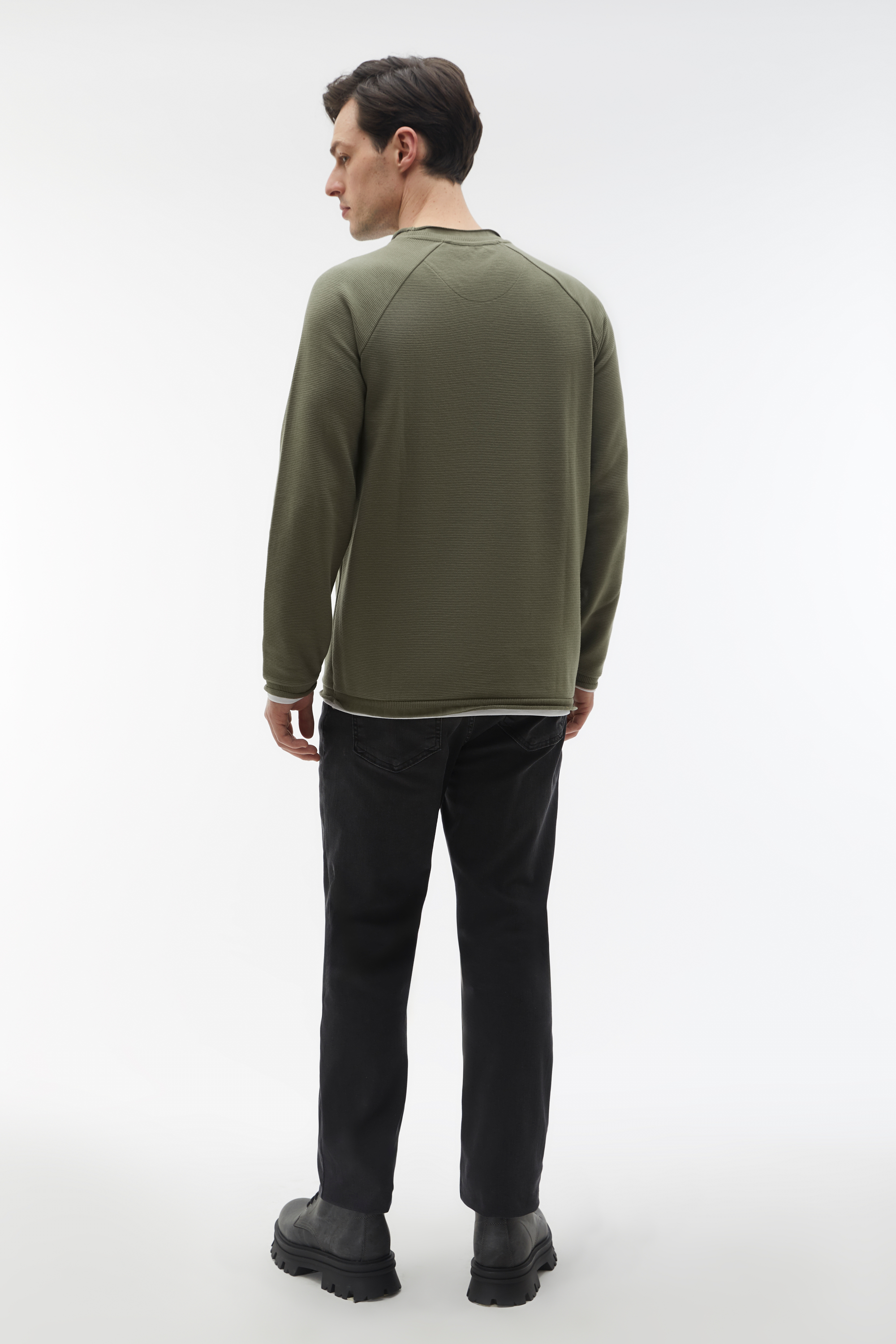 PAMUKLU BİSİKLET YAKA SWEATSHIRT