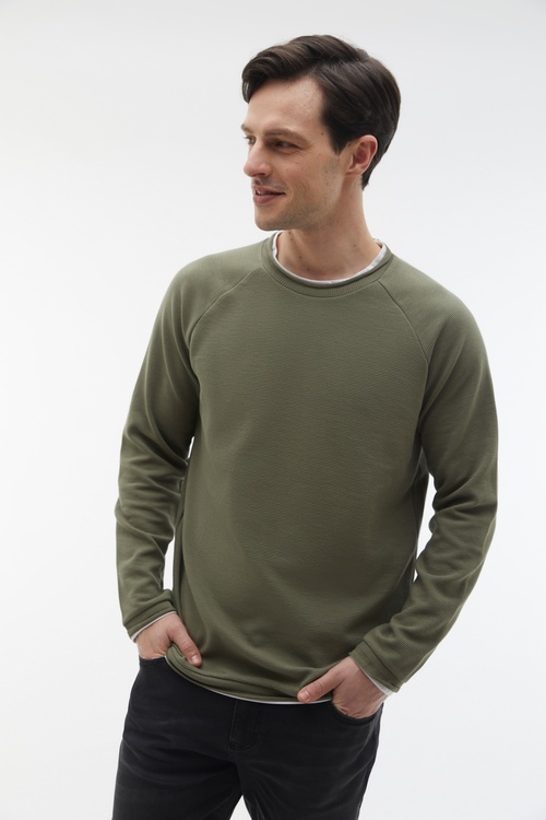  PAMUKLU BİSİKLET YAKA SWEATSHIRT