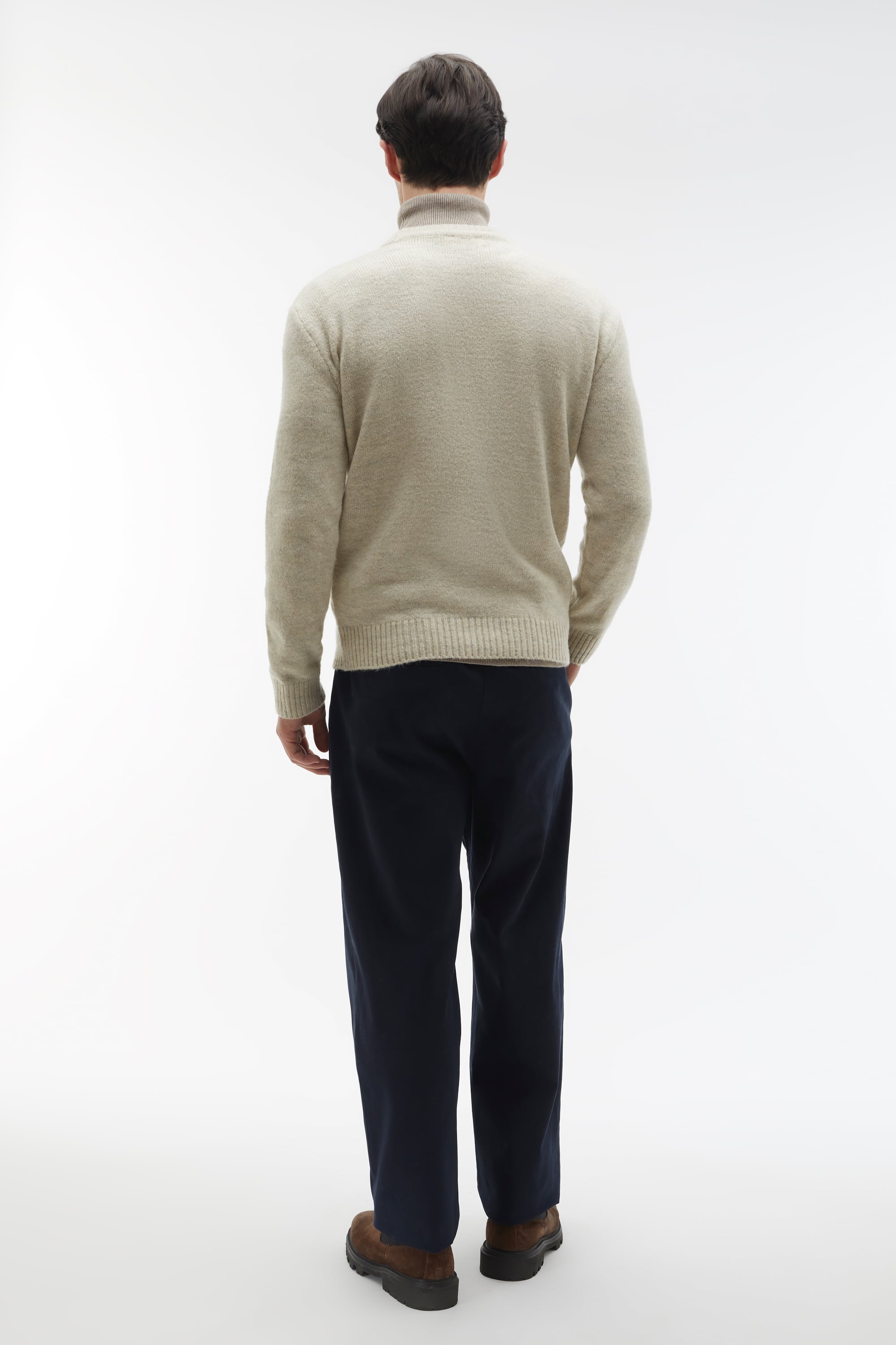 DESENLİ JAKARLI BİSİKLET YAKA KAZAK