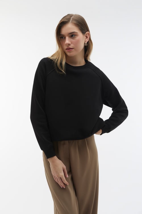 BİSİKLET YAKA LOOSE FIT SWEATSHIRT