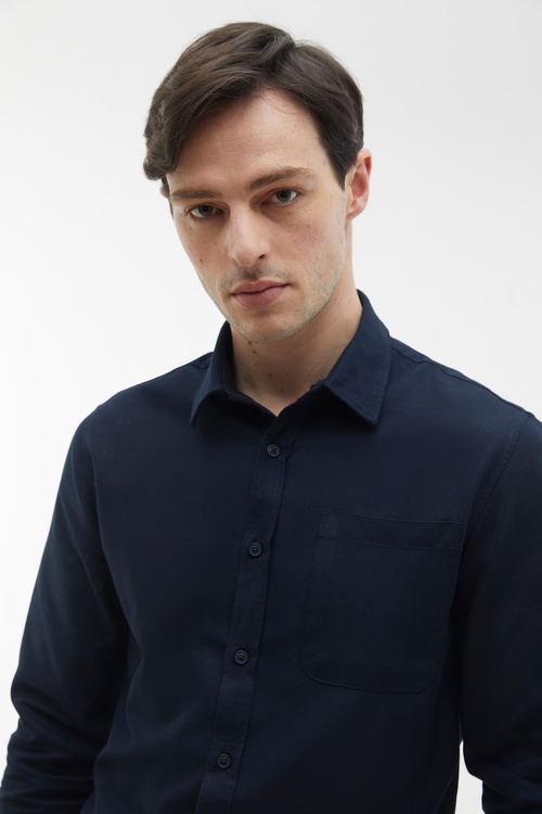  REGULAR FIT TEK CEPLİ UZUN KOLLU GÖMLEK