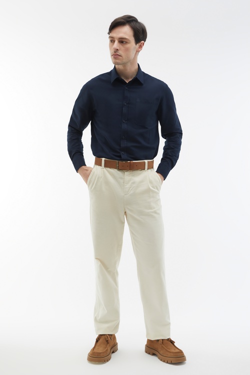  REGULAR FIT TEK CEPLİ UZUN KOLLU GÖMLEK