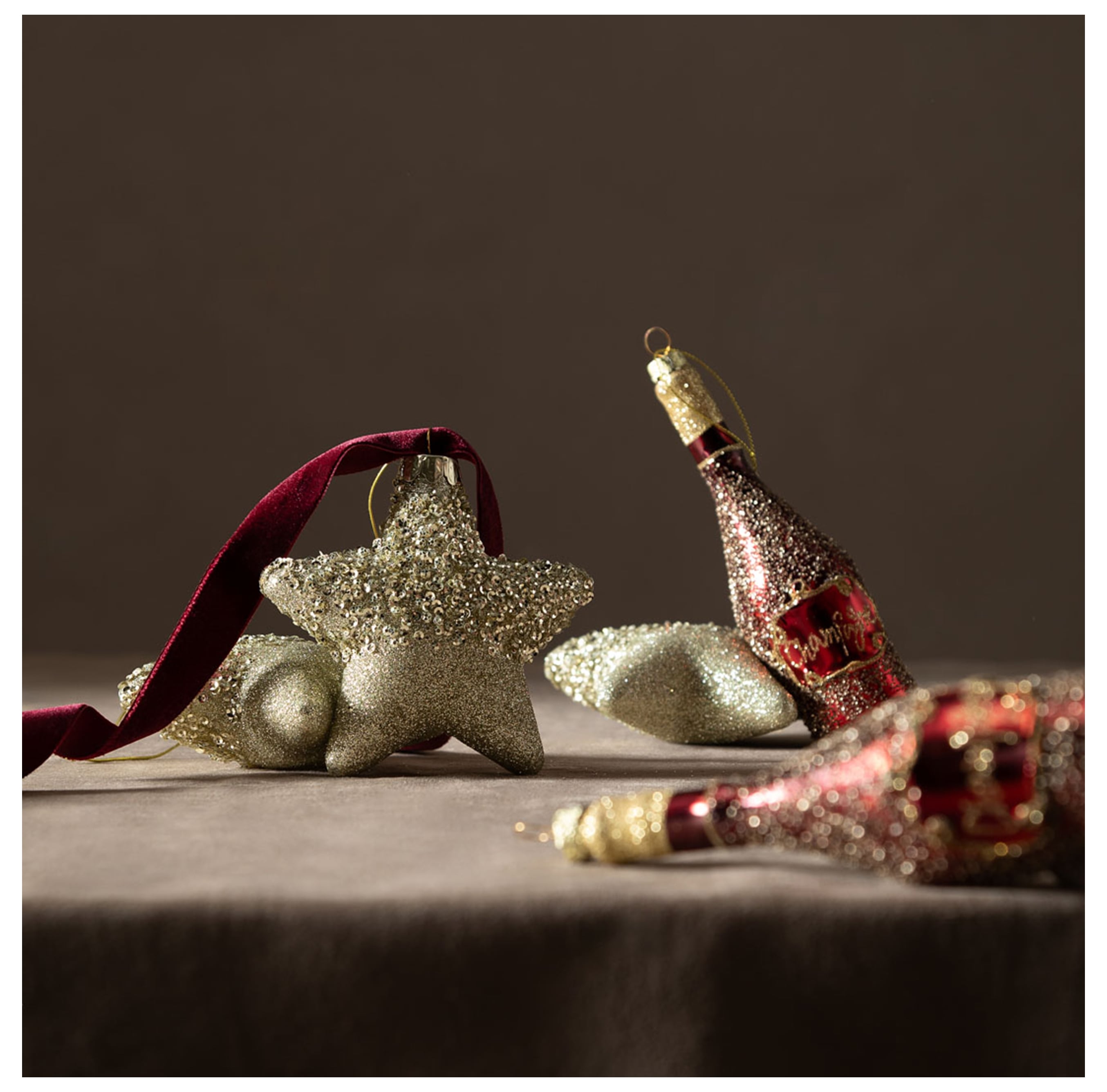 CHAMPAGNE AĞAÇ SÜSÜ 15 CM