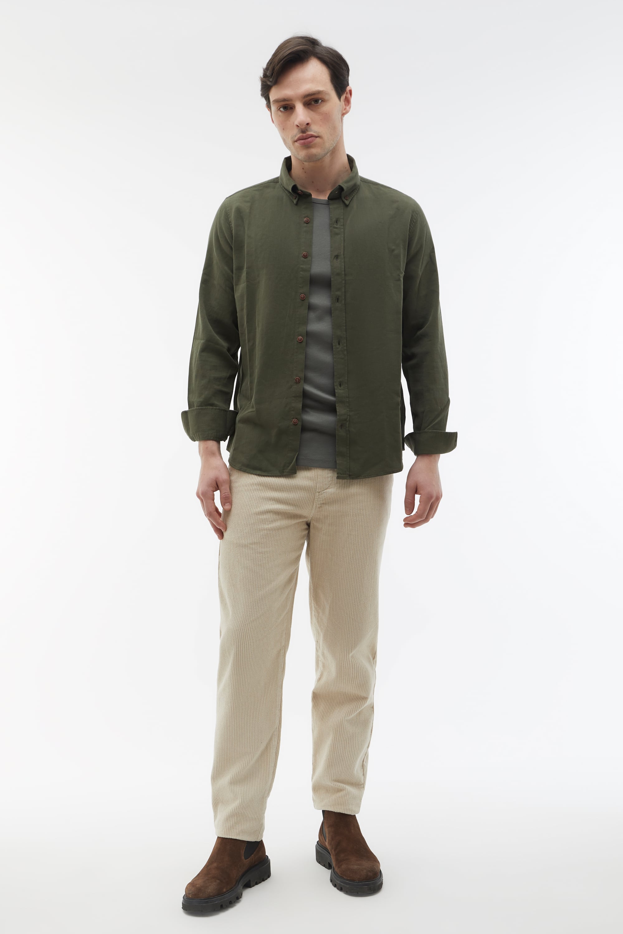 REGULAR FIT KADİFE GÖMLEK