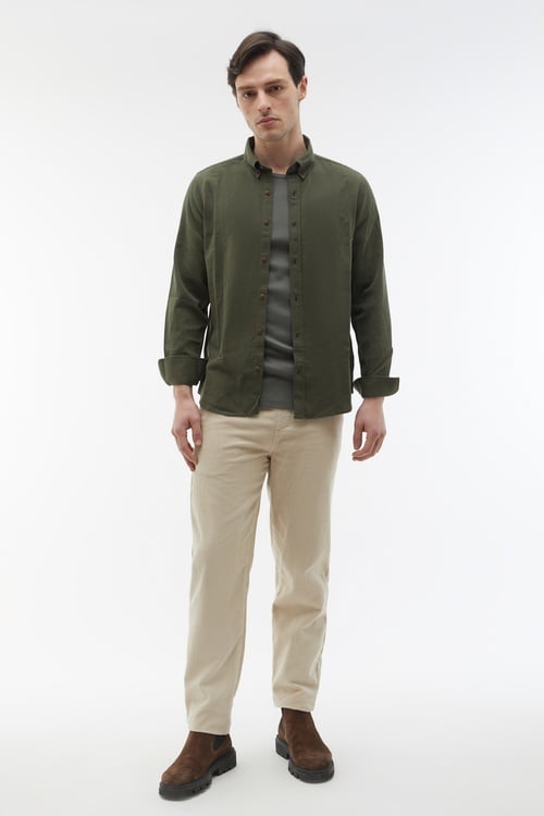  REGULAR FIT KADİFE GÖMLEK