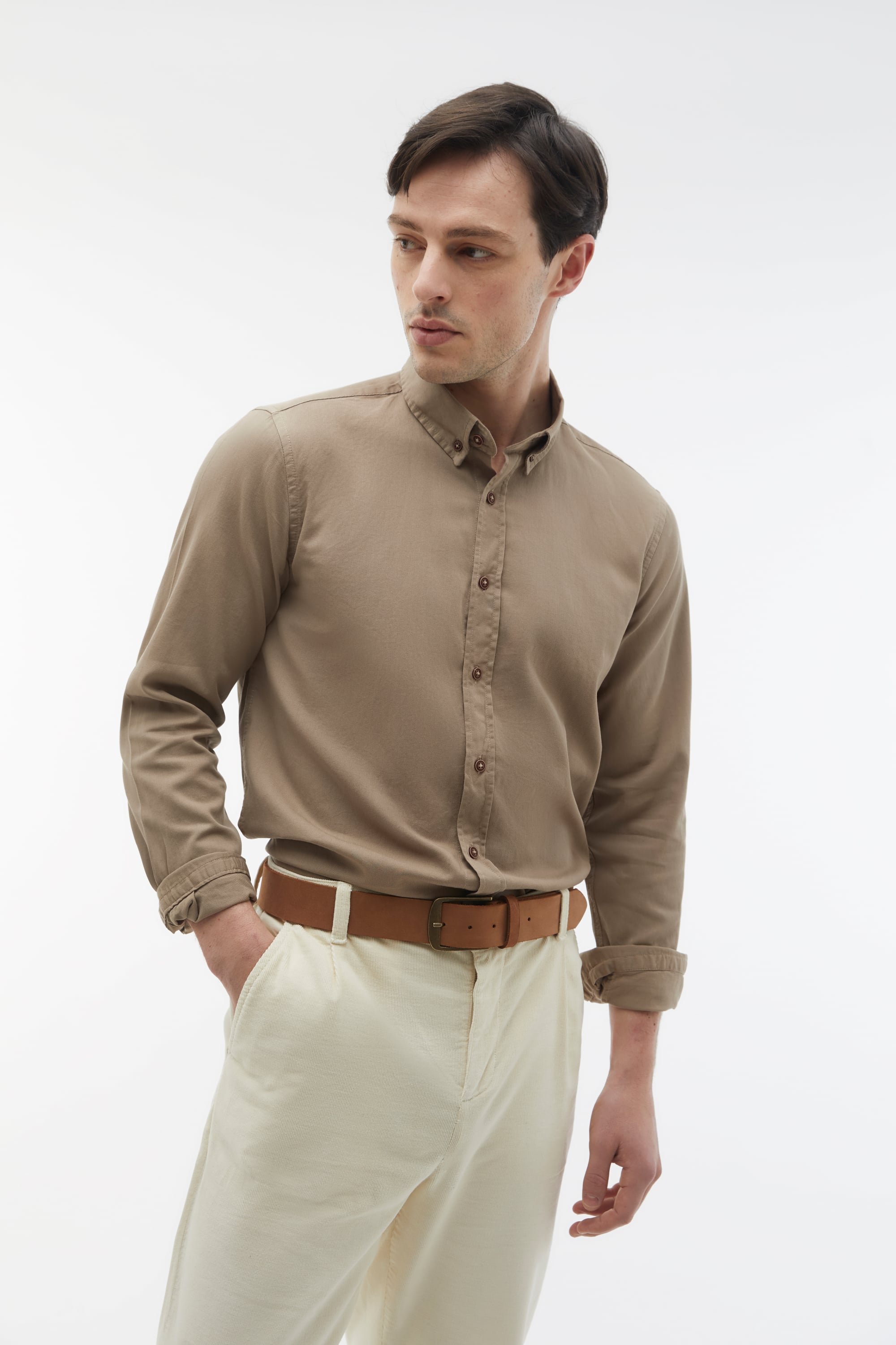 REGULAR FIT KADİFE GÖMLEK