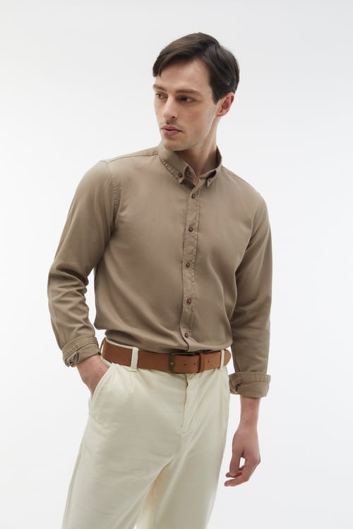 REGULAR FIT KADİFE GÖMLEK