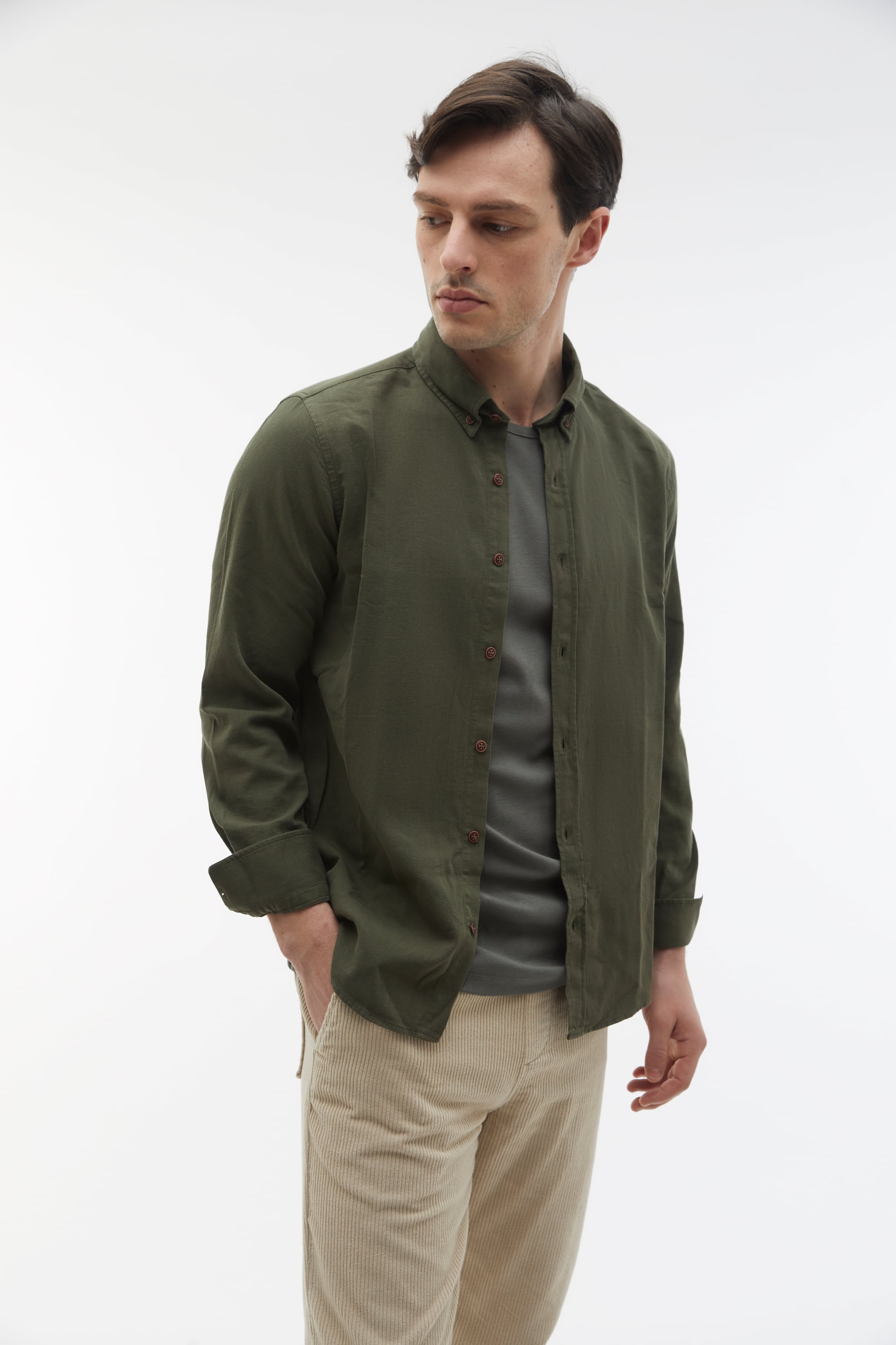 REGULAR FIT KADİFE GÖMLEK