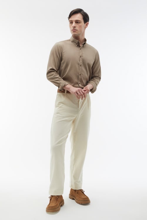 REGULAR FIT KADİFE GÖMLEK