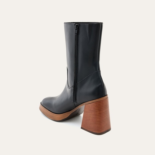  HAKİKİ DERİ PLATFORM TOPUKLU BOT