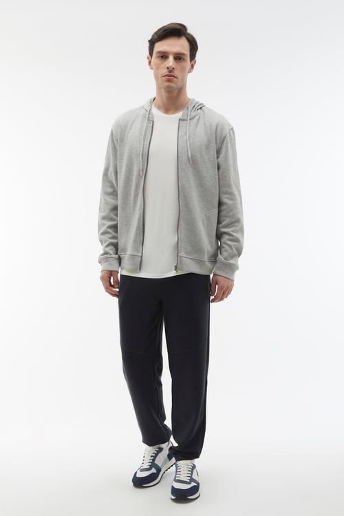  KAPÜŞONLU FERMUARLI SWEATSHIRT