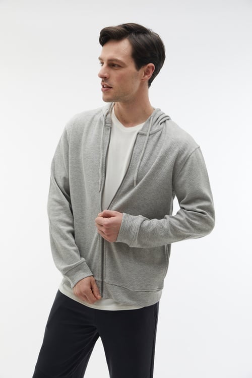  KAPÜŞONLU FERMUARLI SWEATSHIRT