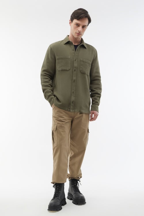 COMFORT FIT ÇİFT CEPLİ UZUN KOLLU GÖMLEK