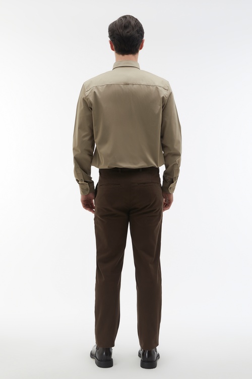  REGULAR FIT TEK CEPLİ UZUN KOLLU GÖMLEK