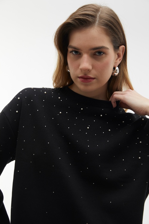  TAŞ İŞLEMELİ LOOSE FIT SWEATSHIRT