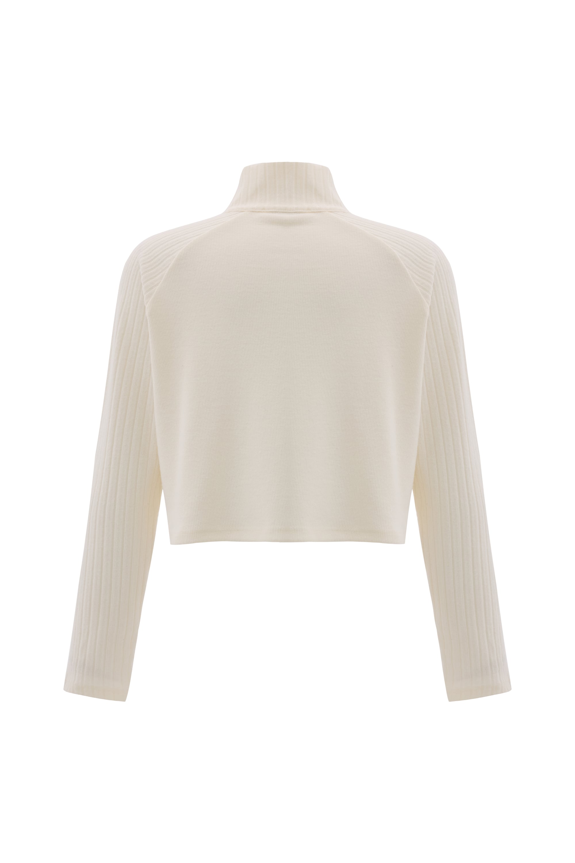 FERMUARLI DİK YAKA CROP KAZAK