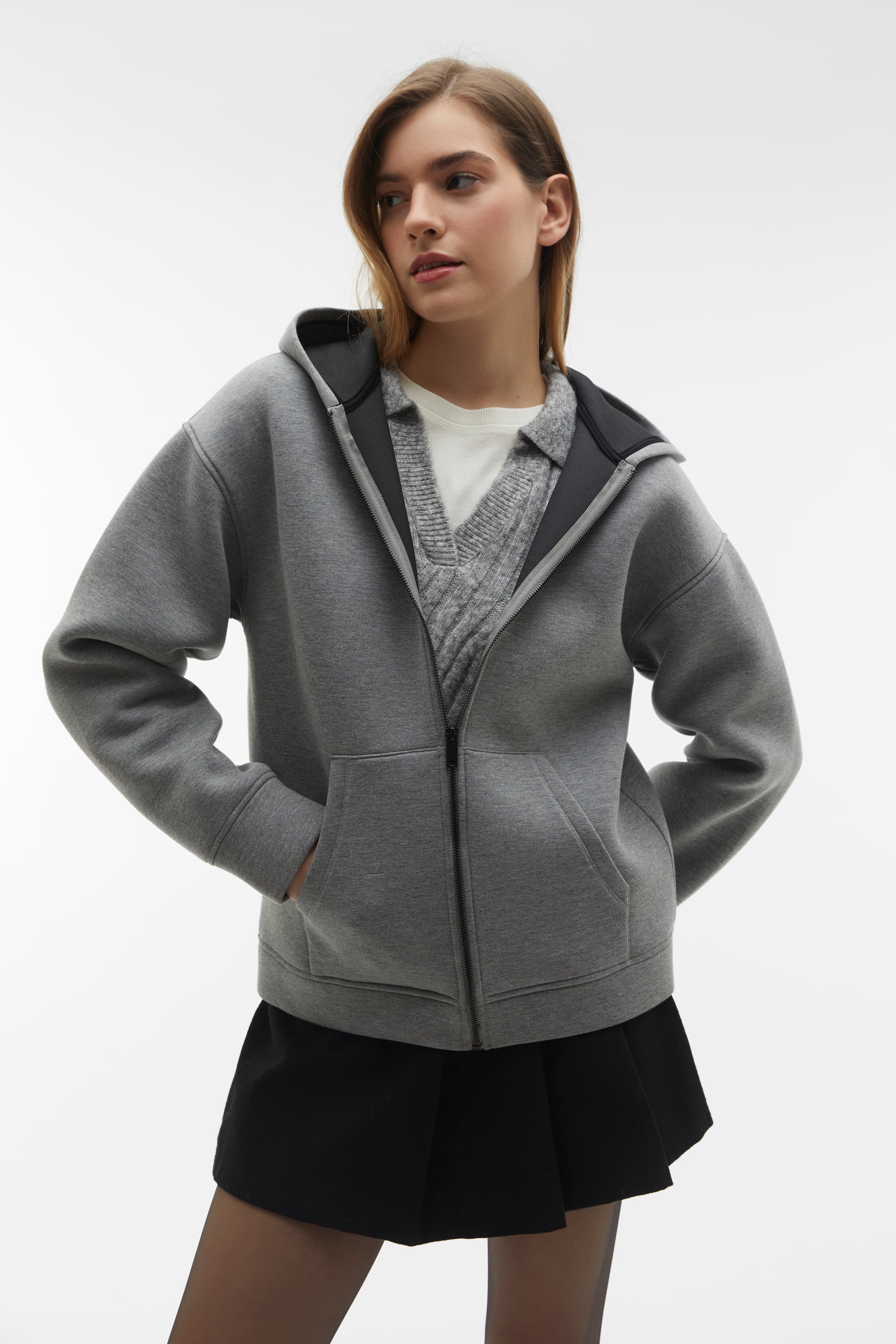 KAPÜŞONLU OVERSIZE CEKET