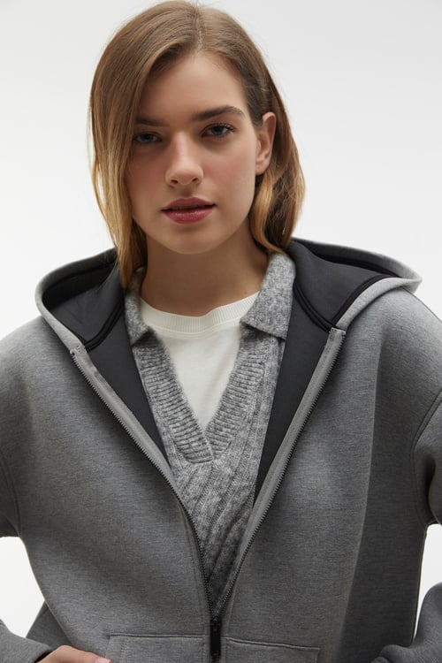 KAPÜŞONLU OVERSIZE CEKET