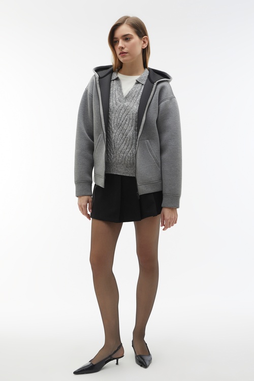 KAPÜŞONLU OVERSIZE CEKET