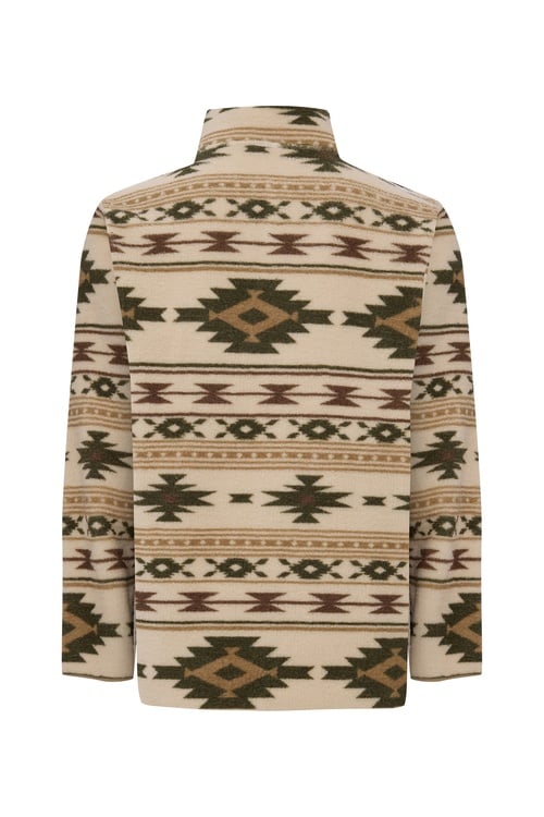  ETNİK DESENLİ DİK YAKA POLAR SWEATSHIRT