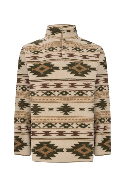  ETNİK DESENLİ DİK YAKA POLAR SWEATSHIRT