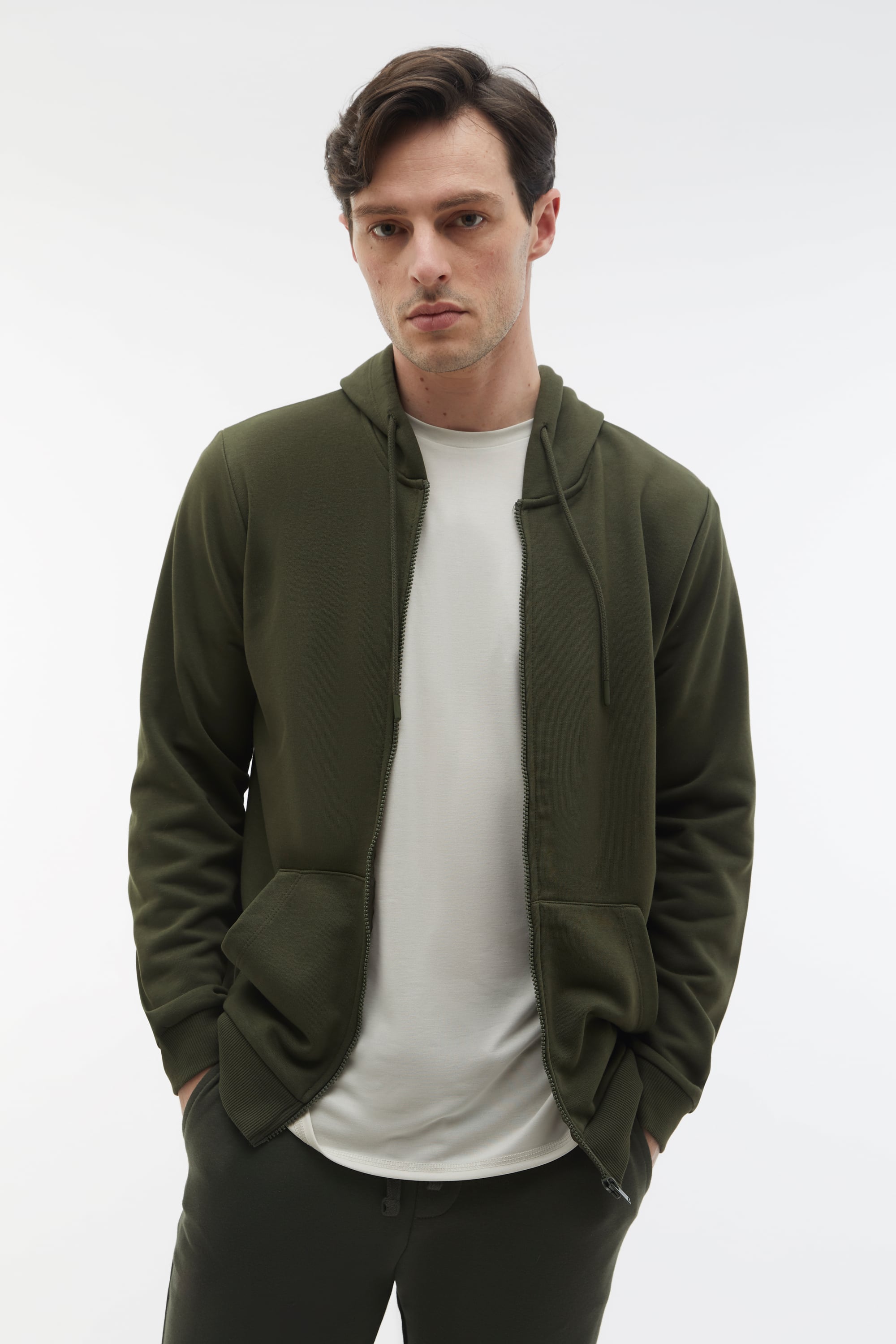 KAPÜŞONLU OVERSIZE FERMUARLI SWEATSHIRT