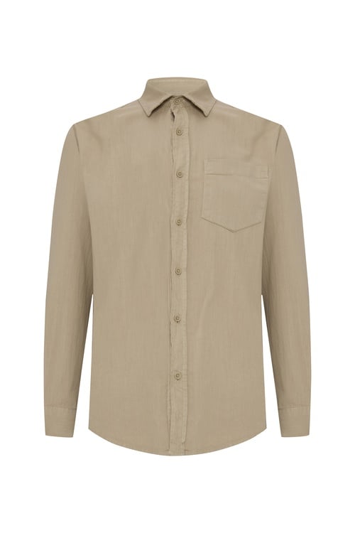 REGULAR FIT TEK CEPLİ UZUN KOLLU GÖMLEK