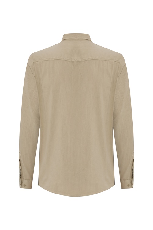  REGULAR FIT TEK CEPLİ UZUN KOLLU GÖMLEK