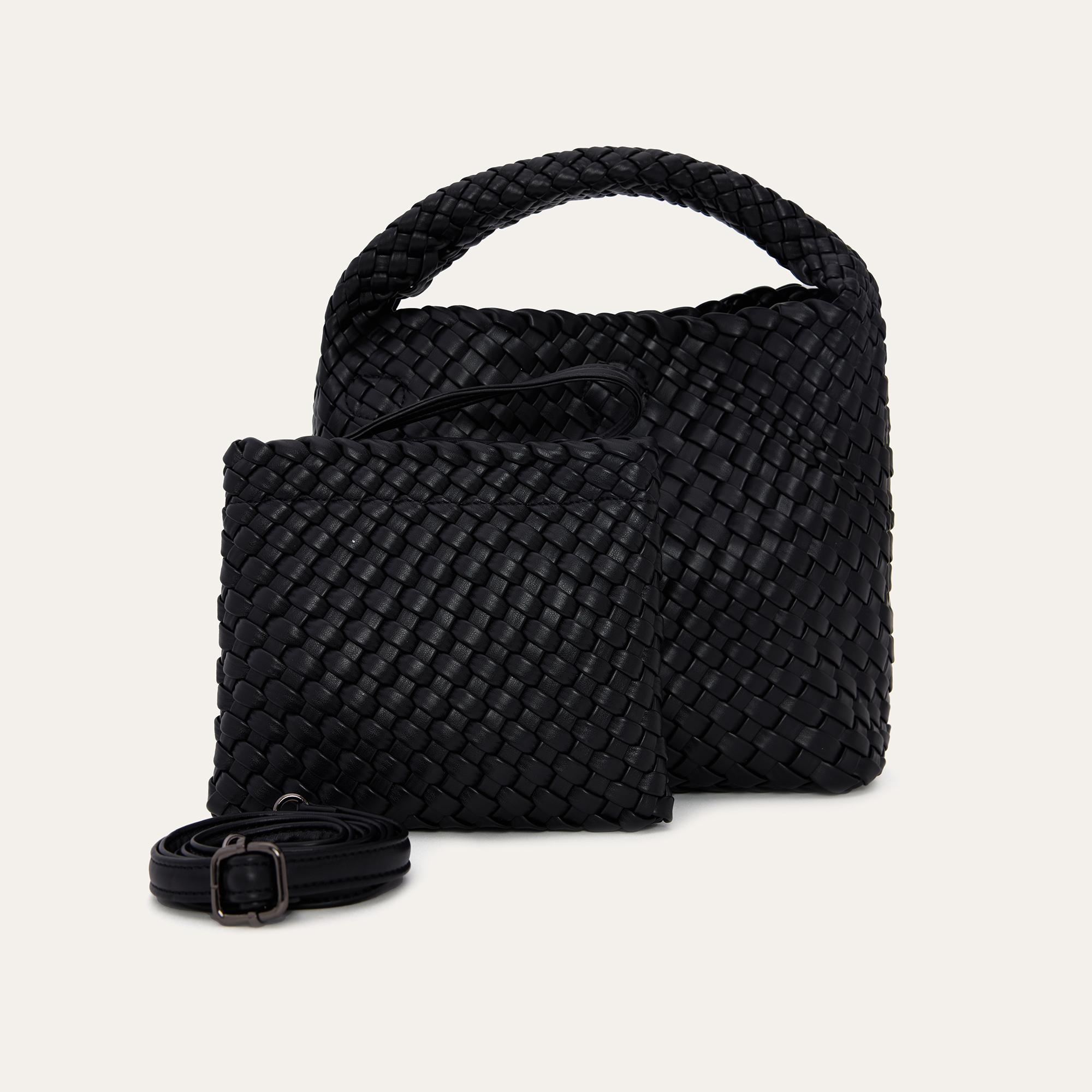 DERİ GÖRÜNÜMLÜ ÖRGÜ EL ÇANTASI