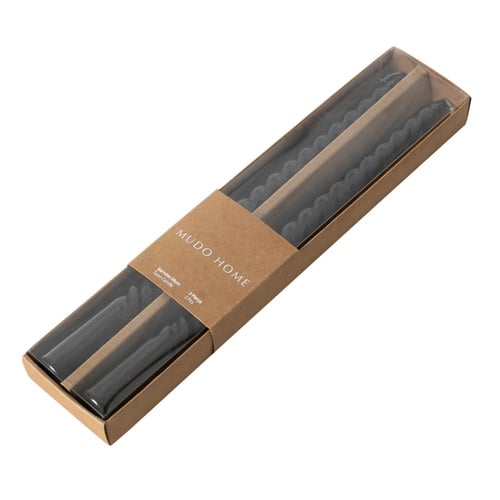 2Lİ BURGULU ŞAMDAN MUM SİYAH 25CM